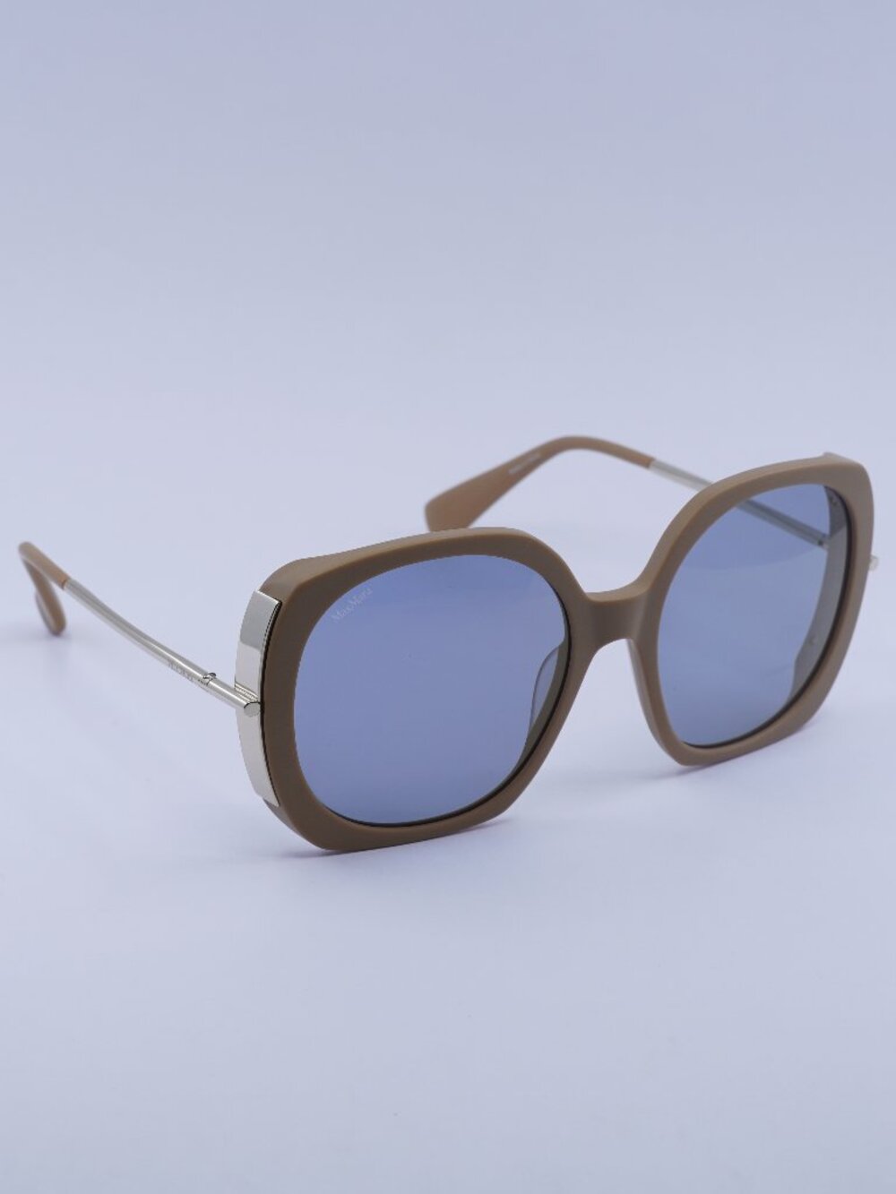 Max Mara MALIBU9 MM0079 46X Sunglasses Brown Butterfly Frame, Blue Lenses